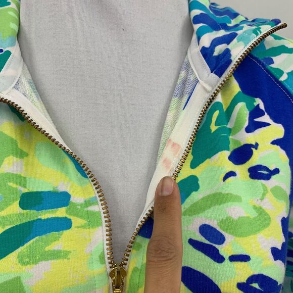 Lilly Pulitzer Top Womens XS Extra Small Multi UPF 50 Skipper Half Zipper Gold - Picture 4 of 14
